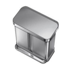 poubelle rectangulaire à pédale 58 L, avec réserve à sacs