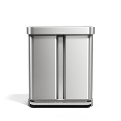 poubelle rectangulaire à pédale 58 L, avec réserve à sacs