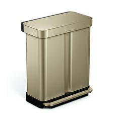 poubelle rectangulaire à pédale 58 L, avec réserve à sacs