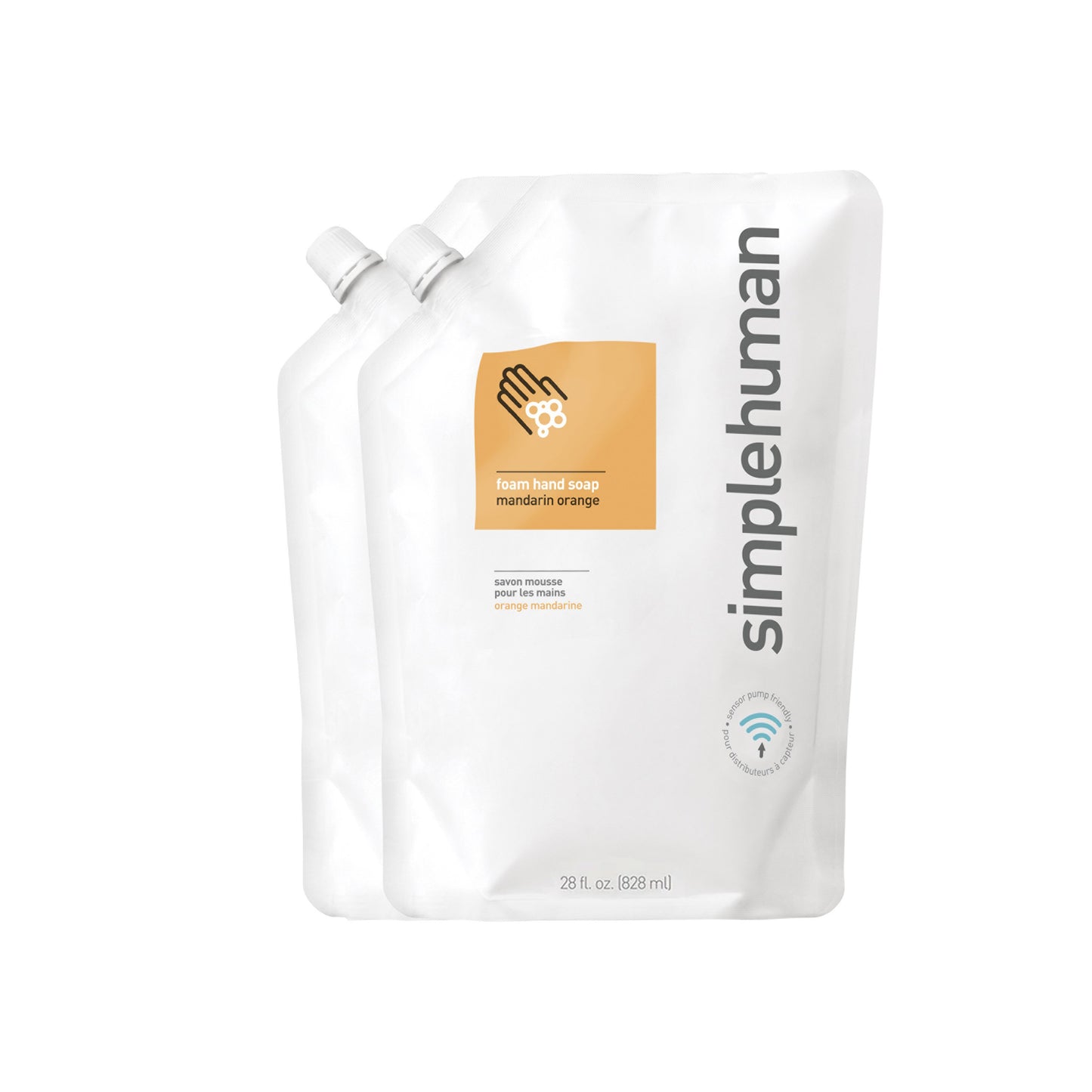 mousse mandarine pour les mains simplehuman, recharge 828 ml