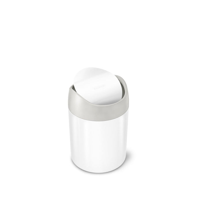 mini bin - white stainless steel w/ grey trim - main image