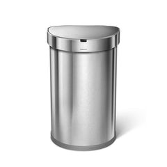 Poubelle demi-lune à capteur 45 litres + poubelle ronde à pédale 4,5 litres avec bordure grise