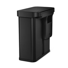 poubelle rectangulaire à capteur 58L avec deux bacs et capteur de voix et mouvement