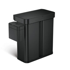 poubelle rectangulaire à capteur double compartiment 58 litres avec le contrôle vocal et de mouvement + bac à compost