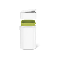 poubelle rectangulaire double compartiment à pédale 58 litres avec réserve à sacs + bac de compostage