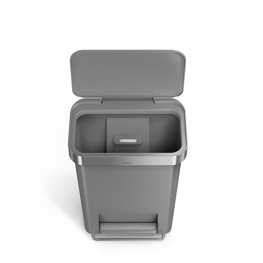 poubelle rectangulaire à  pédale 45 L avec réserve à  sacs