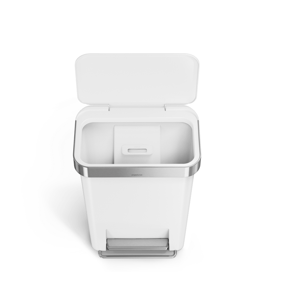 poubelle rectangulaire à  pédale 45 L avec réserve à  sacs