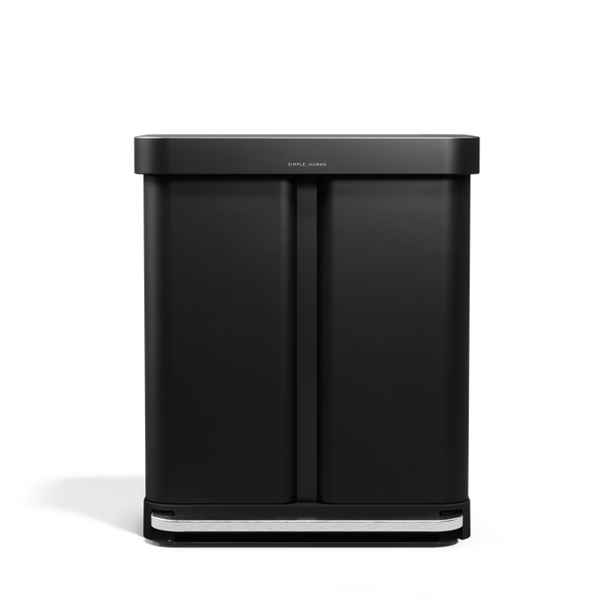 poubelle rectangulaire à pédale 58 L, avec réserve à sacs