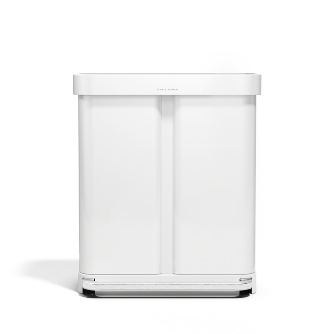 poubelle rectangulaire à pédale 58 L, avec réserve à sacs