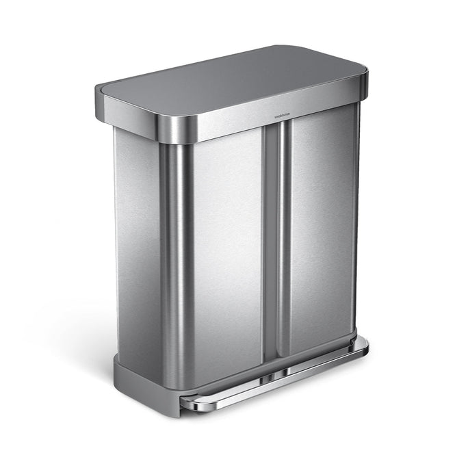 poubelle rectangulaire à  pédale 58 L, avec réserve à  sacs