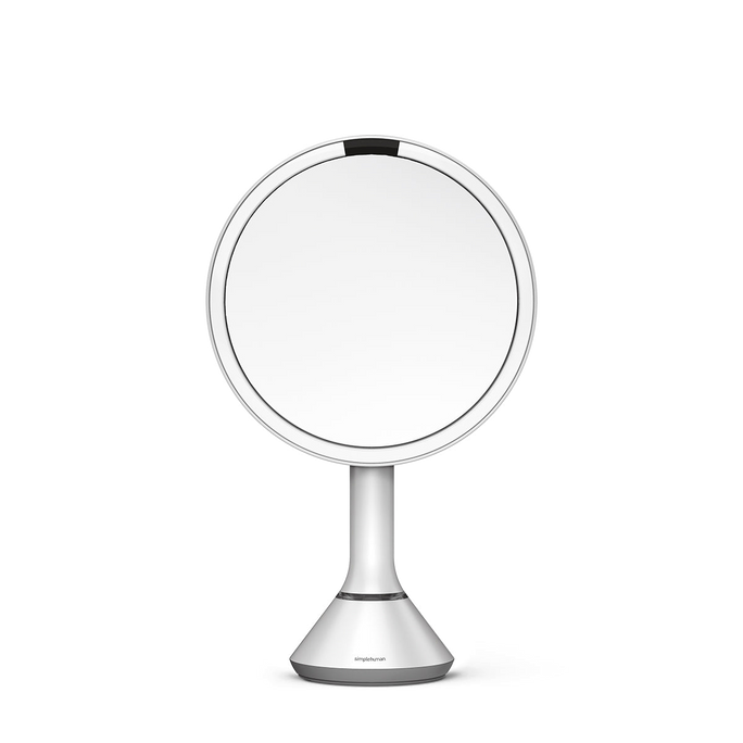 Simplehuman's Sensor Mirror Round in the White Finish. 