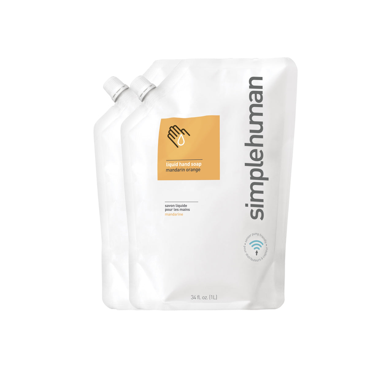 recharges de savon liquide pour les mains, parfum orange mandarine