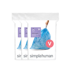 code V sacs poubelle sur mesure, plastique bleu