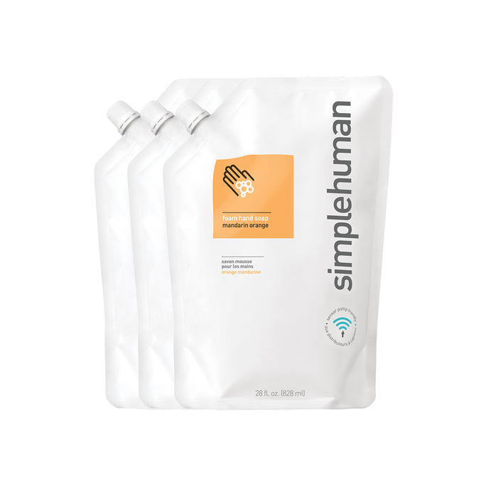 mousse mandarine pour les mains simplehuman, recharge 828 ml