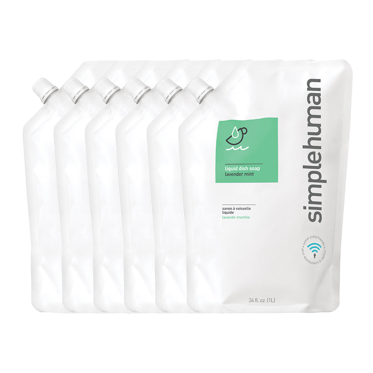 lavande et menthe liquide vaisselle, poche de recharge