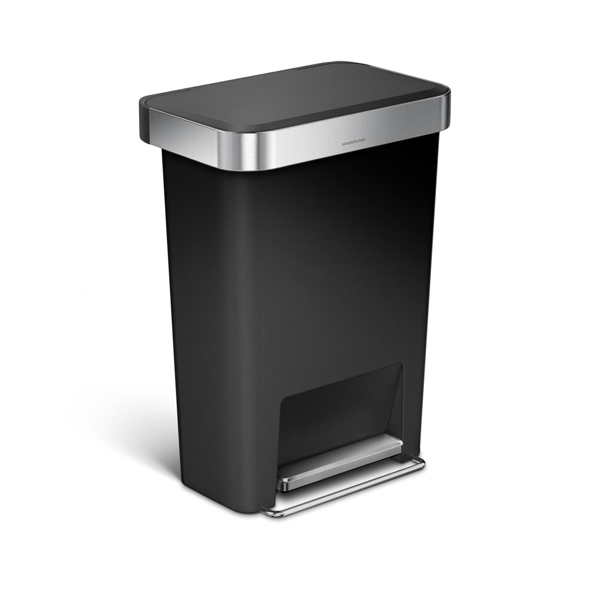 45 litre, rectangular pedal bin with liner pocket - simplehuman