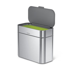 poubelle rectangulaire à capteur double compartiment 58 litres avec le contrôle vocal et de mouvement + bac à compost