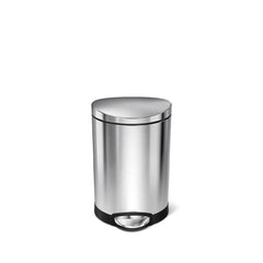 6L semi-round pedal bin - brushed finish - front view image