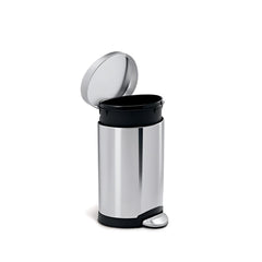 6L semi-round pedal bin - brushed finish - inner bucket out of bin image