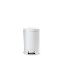 4.5L round pedal bin - white finish - front image view