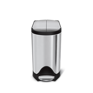 poubelle papillon à pédale 10 L, acier bronze foncé