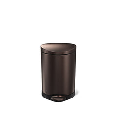 6L semi-round pedal bin - dark bronze finish - front view image