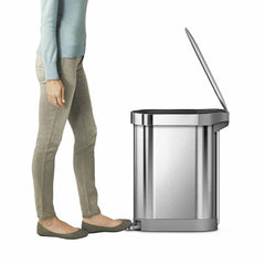 45L slim pedal bin - brushed stainless steel - lifestyle pedal image