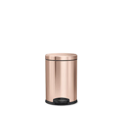 4.5L round pedal bin - rose gold finish - front view image
