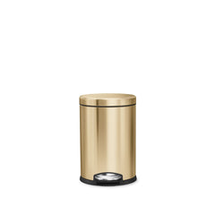 4.5L round pedal bin - brass finish -front view image