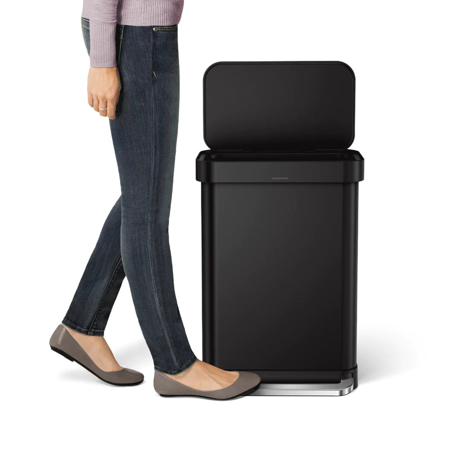 poubelle rectangulaire à  pédale 55 L, avec réserve à  sacs