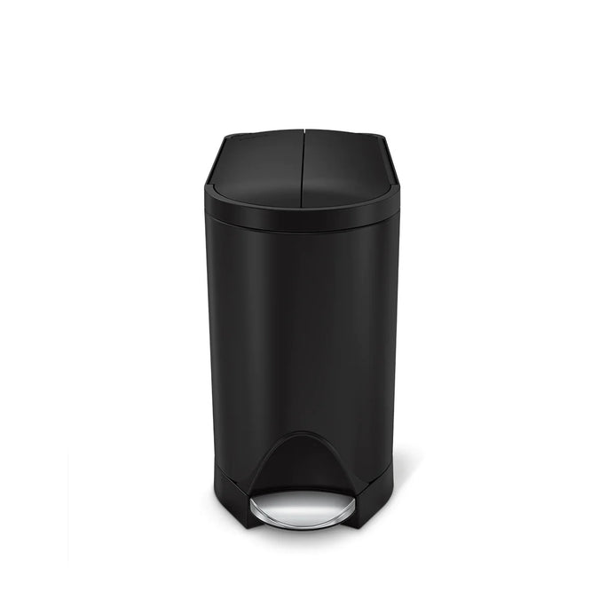 poubelle papillon à pédale 10 L, acier bronze foncé