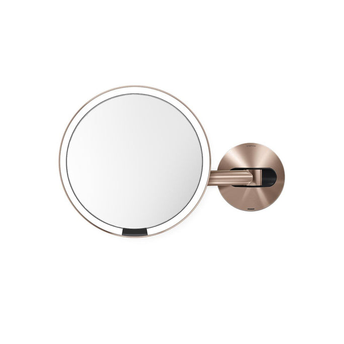 rechargeable wall mount sensor mirror - rose gold finish - main image
