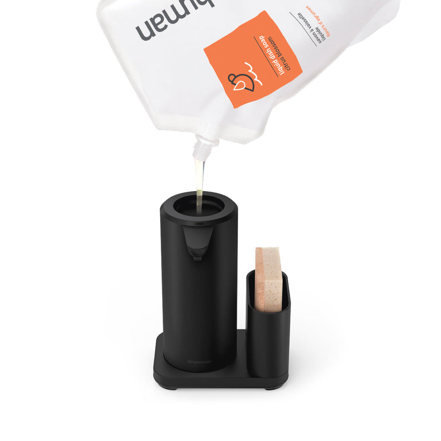 grand distributeur de savon à  capteur + rangement pour éponge