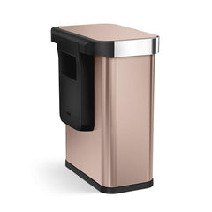 58L rectangular sensor bin with voice and motion control - rose gold finish - back liner pocket image