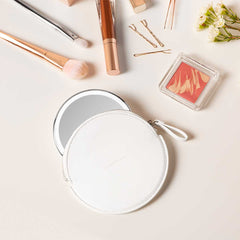 étui à fermeture-éclair pour miroir à capteur compact, irisé