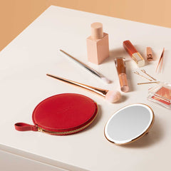 étui à fermeture-éclair pour miroir à capteur compact, irisé