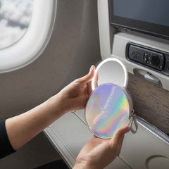 étui à fermeture-éclair pour miroir à capteur compact, irisé