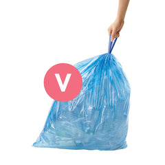 code V sacs poubelle sur mesure, plastique bleu
